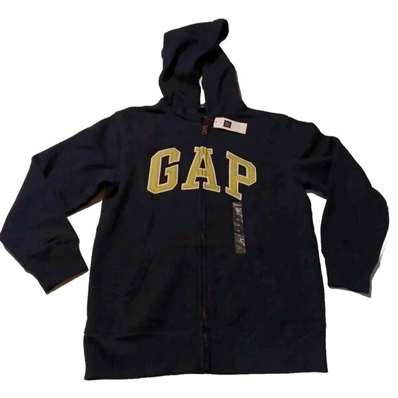 Gap Kids Classic Basic Hooded Full Zip Jacket Lightweight Long Sleeve Coat NWT L - Picture 1 of 5